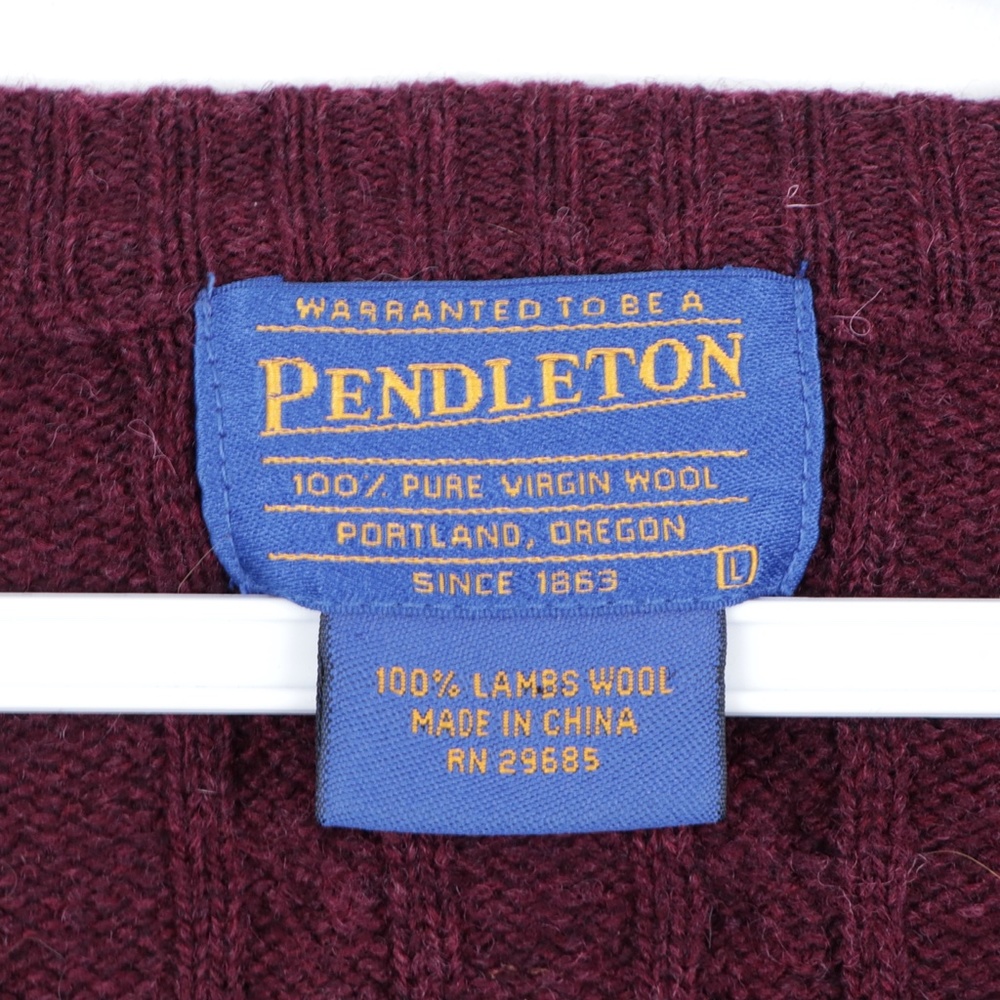 Pendleton Mens Large Virgin Wool V Neck Sweater - image 4